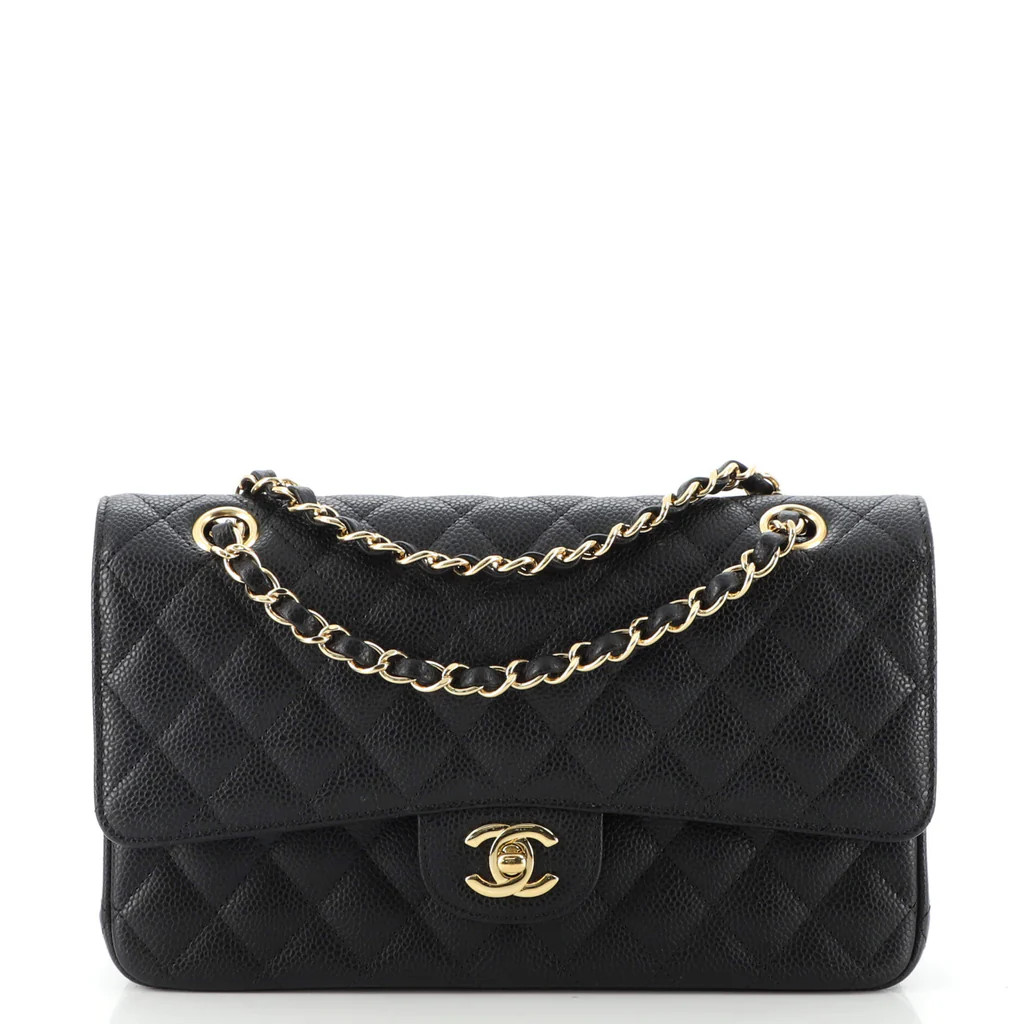 Classic Double Flap Bag Quilted Caviar Medium | Rebag