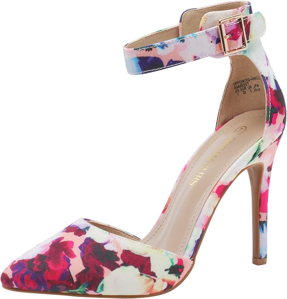 DREAM PAIRS Oppointed-Ankle Women's Pointed Toe Ankle Strap D'Orsay High Heel Stiletto Pumps Shoe... | Amazon (US)