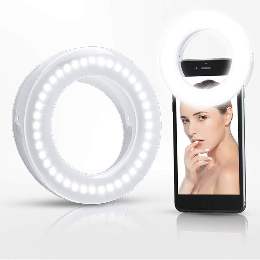 XINBAOHONG Selfie Ring Light Rechargeable Portable Clip-on Selfie Fill Light with 40 LED for Smar... | Amazon (US)
