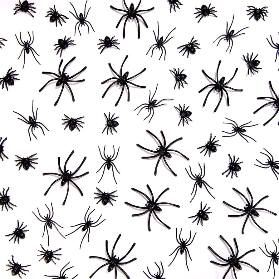JIALWEN 120 Pieces Realistic Plastic Spiders 3 Sizes Small Spider Toys Black Fake Spiders Hallowe... | Amazon (US)