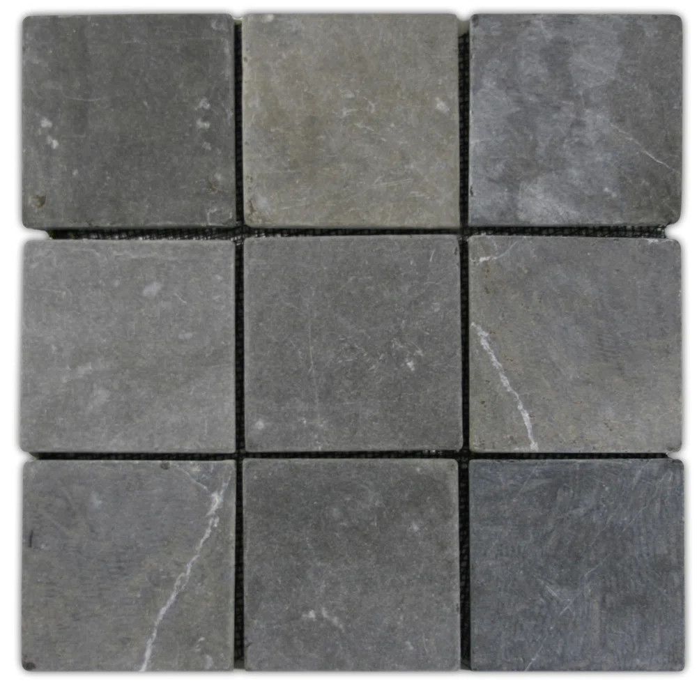 Gambia 4" x 4" Natural Stone Mosaic Tile in Gray - Mesh Backed Waterproof Matte Finish - 1 Sq Ft | Wayfair North America