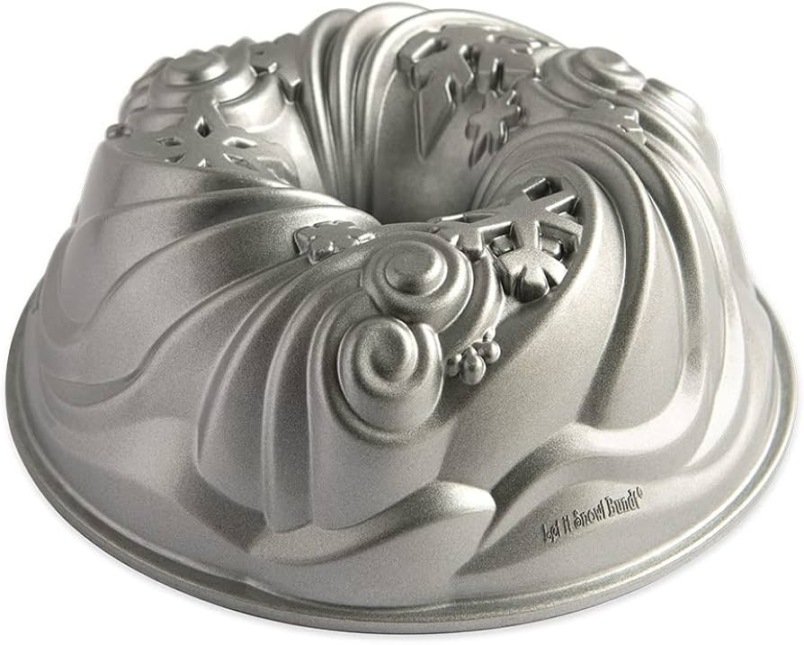 Nordic Ware Let It Snow Bundt, Silver, 10-Cup Capacity | Amazon (US)