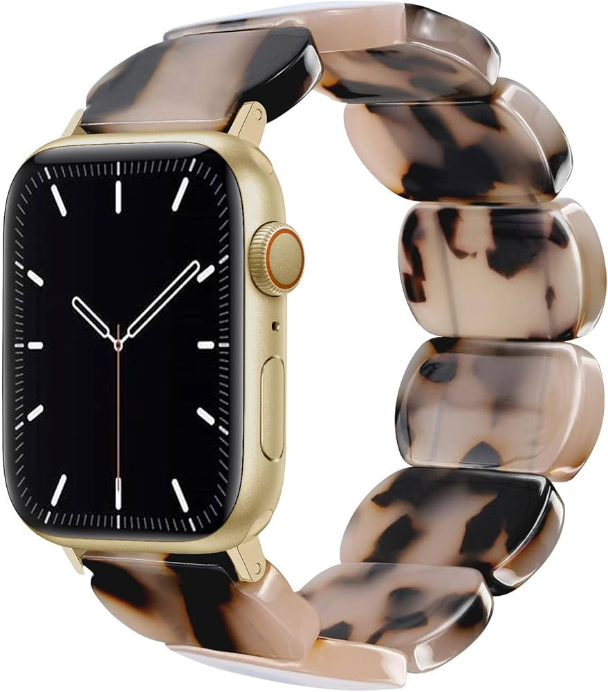 Newlibery Resin Stretchy Watch Bands Women Compatible with Apple Watch 38mm 40mm 41mm 42mm (S11/1... | Amazon (US)
