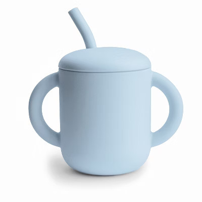 Silicone Training Cup + Straw Powder Blue One Size | Target
