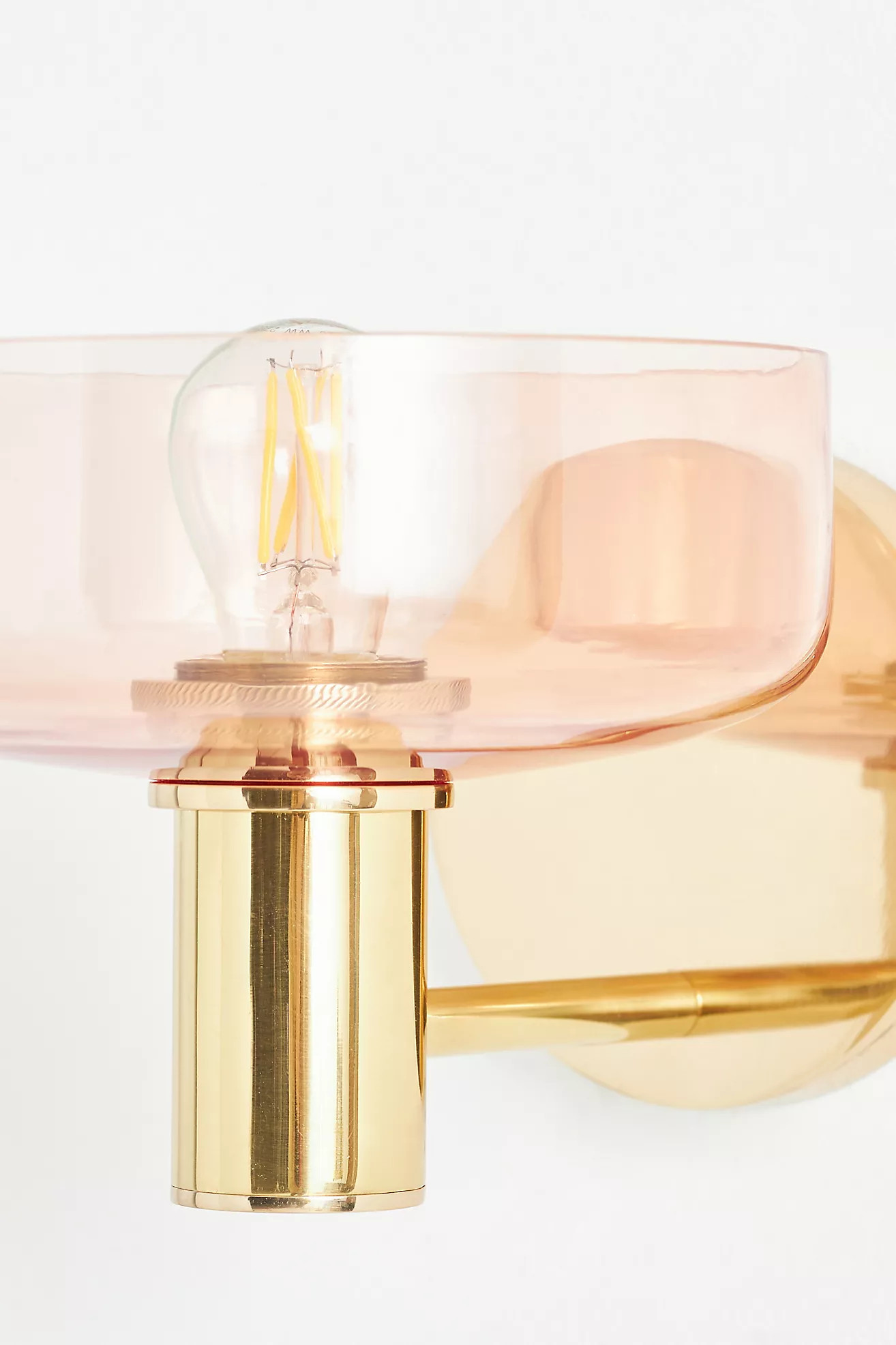 Morgan Glass & Brass Pink Sconce Wall Light | Anthropologie (US)