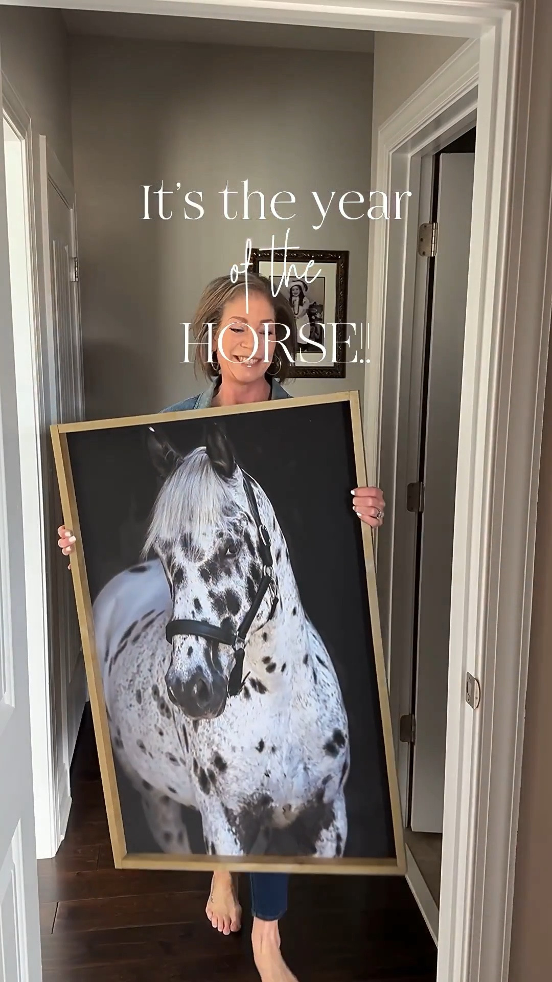 It’s the Year of the Horse!!

This stunning horse print totally took my study to the next level. It’s gorgeous!! The print is called Spotted Grace Appaloosa. I had my frame done in gold and the size is 26”x40”. Sizes range from 7”x9” to 26”x40”. There are several different finishes for the frame as well. 
Use code: FARMHOUSECHIC15

Horse print, riser, candle, mortar, matches

#LTKstorytime #LTKSeasonal #LTKHome