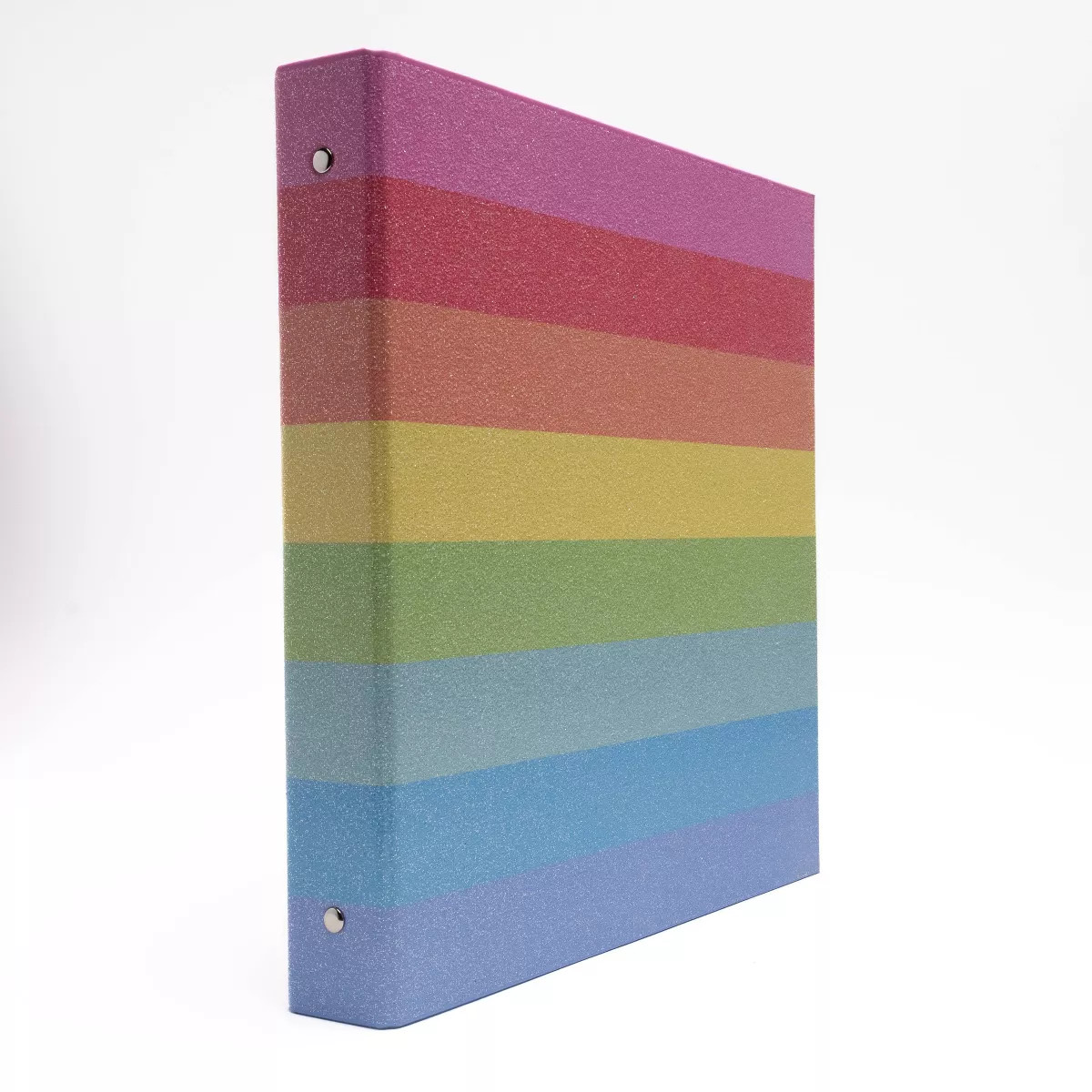 Continental Accessory Rainbow Glitter 1" 3 Paper Ring Binder Striped | Target