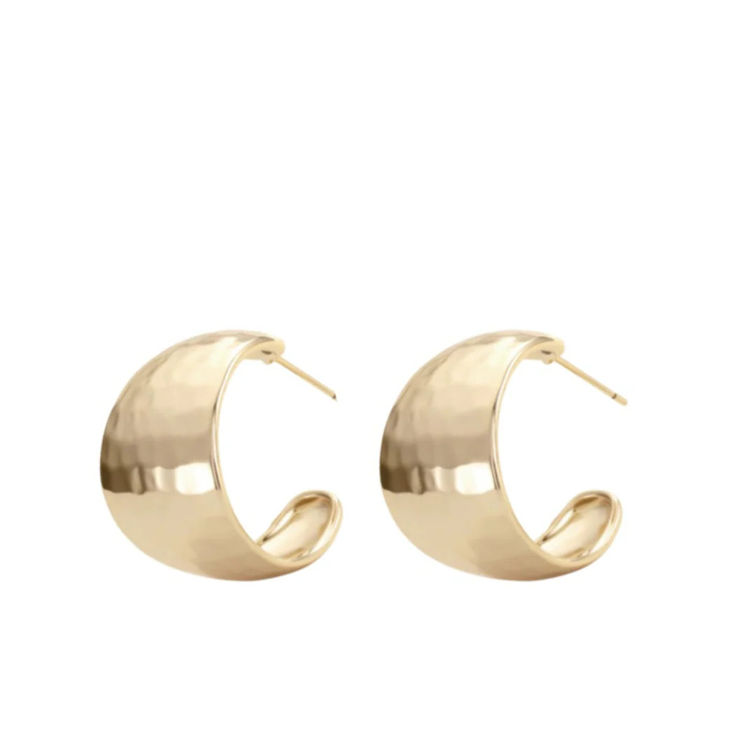 Wide Hammered Hoop | Accessory Concierge