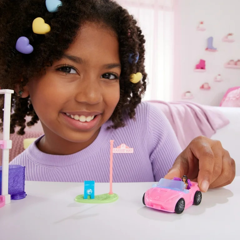 Barbie Mini BarbieLand Doll & Vehicle Set with 1.5-inch Doll & Convertible Car with Color-Change | Walmart (US)
