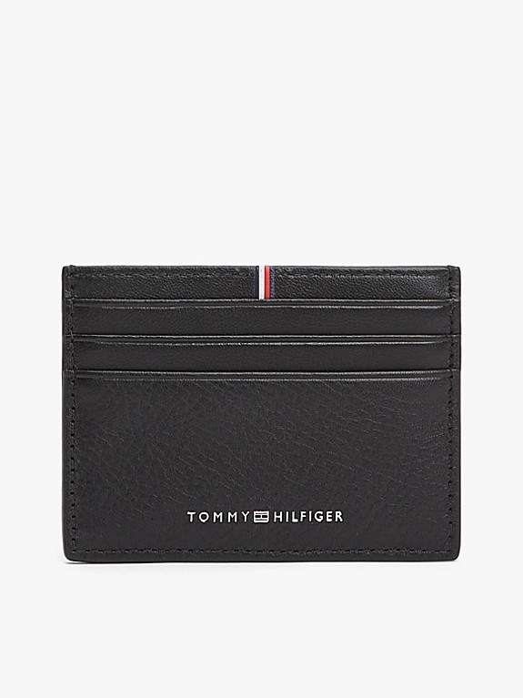 Corporate Logo Leather Credit Card Holder | Tommy Hilfiger UK