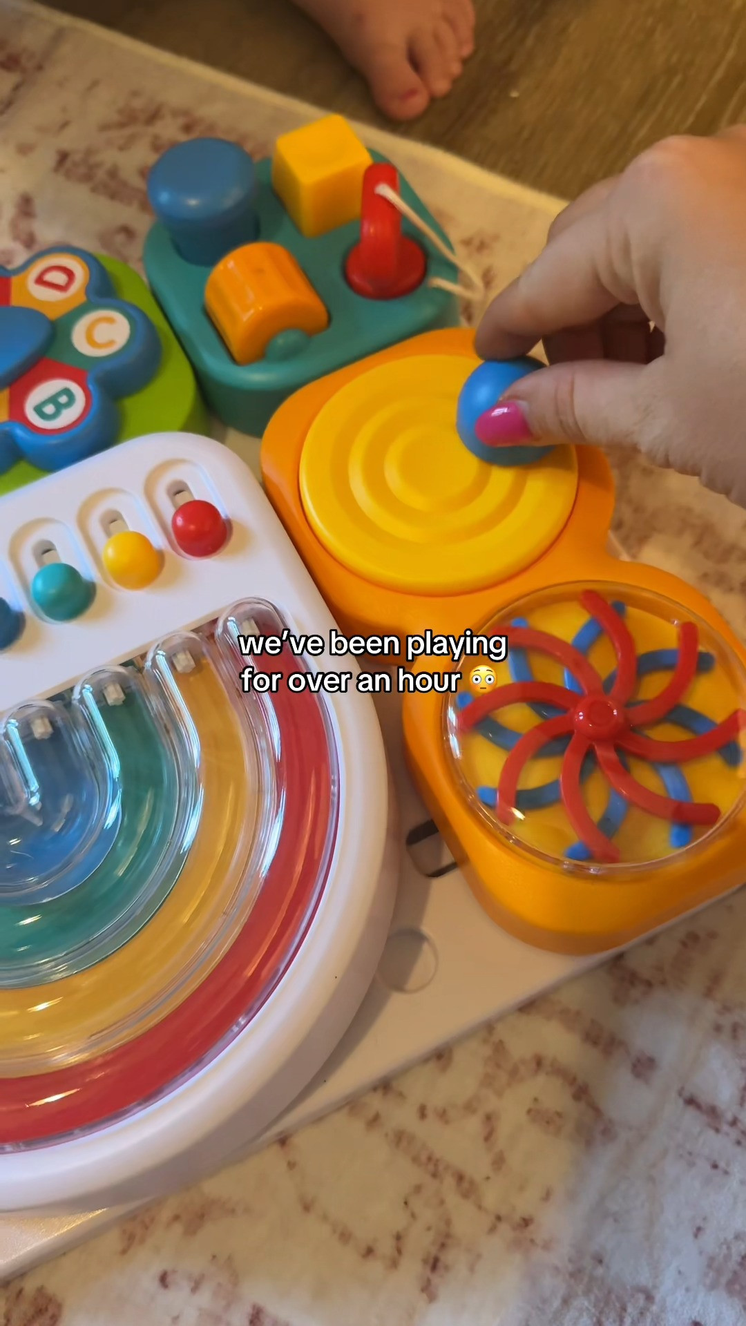 Toddler busy board that keeps curious hands busy with hands-on activities they can explore on their own. The detachable design makes this Montessori toy easy to bring along for travel or playdates. 

 #LTKmomlife #LTKSaleAlert #LTKBaby