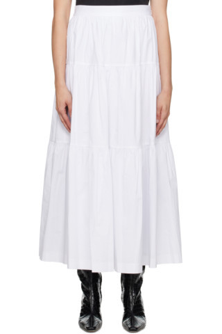 Staud - White Sea Midi Skirt | SSENSE