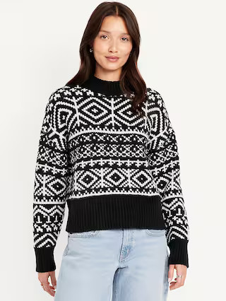 SoSoft Mock-Neck Fair Isle Sweater | Old Navy (US)