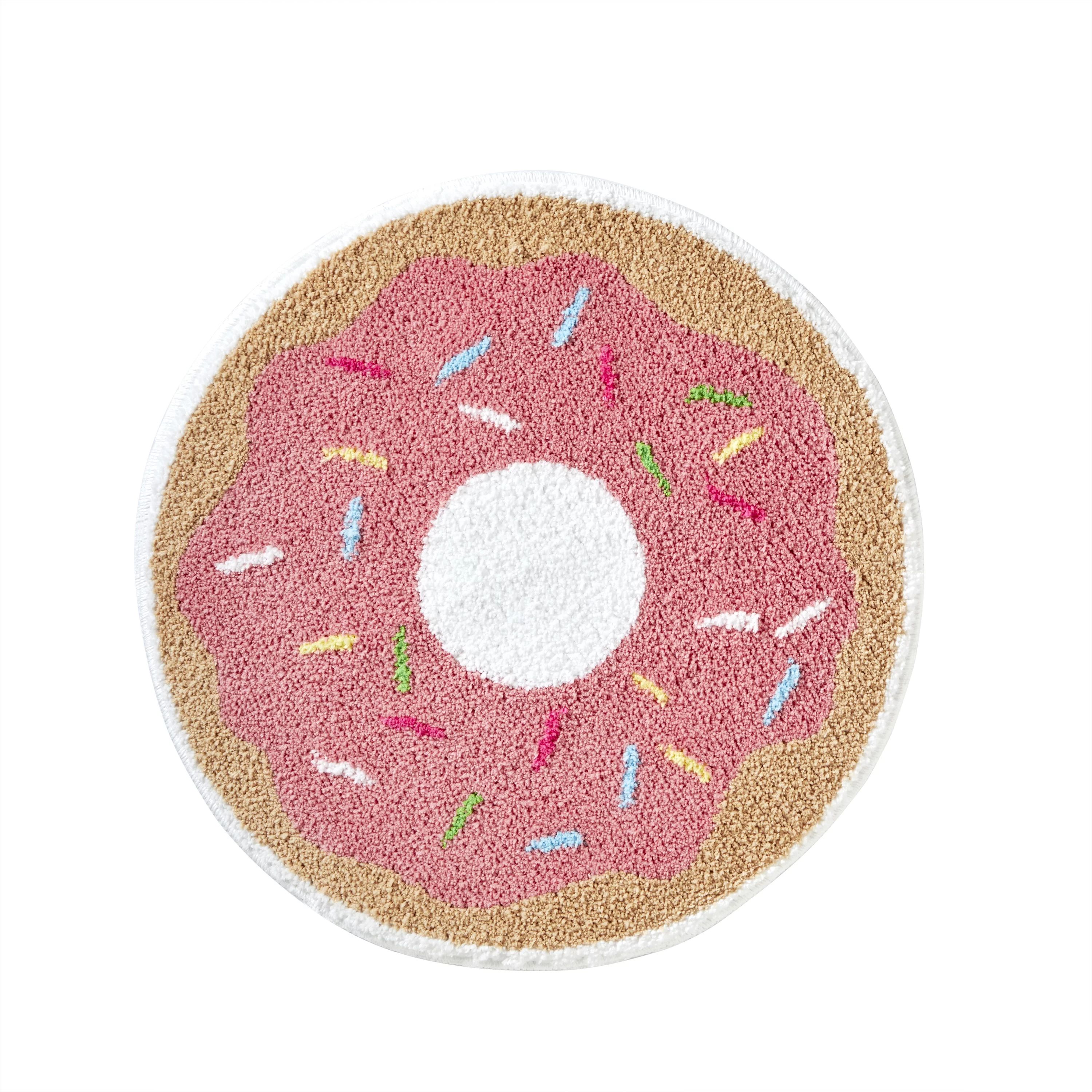 SKL Home Donut Bath Collection Circular Solid Print Donuts Modern Bath Rug, Pink, 24.00" x 24.00" | Walmart (US)