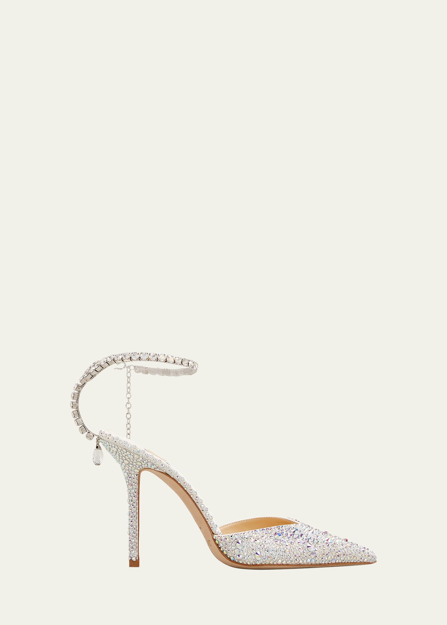 Saeda 100mm Pumps With Chain Ankle Detail | Bergdorf Goodman
