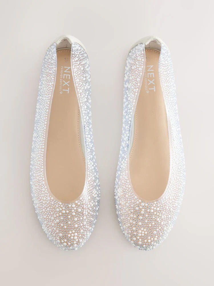 Metallic - Round Toe Jewel Vinyl Ballerinas | Next EU