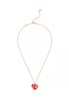 COACH Signature C Floral Chubby Heart Pendant Necklace | Belk