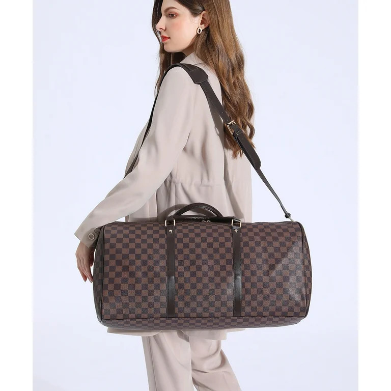 TWENTY FOUR 21" Checkered Bag Travel Duffel Bag Weekend Overnight Luggage Shoulder Bag For Men Wo... | Walmart (US)