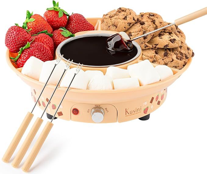 Kusini Fondue Pot Electric Set – 10-oz Chocolate Fondue kit - Temperature Control, Detachable S... | Amazon (US)