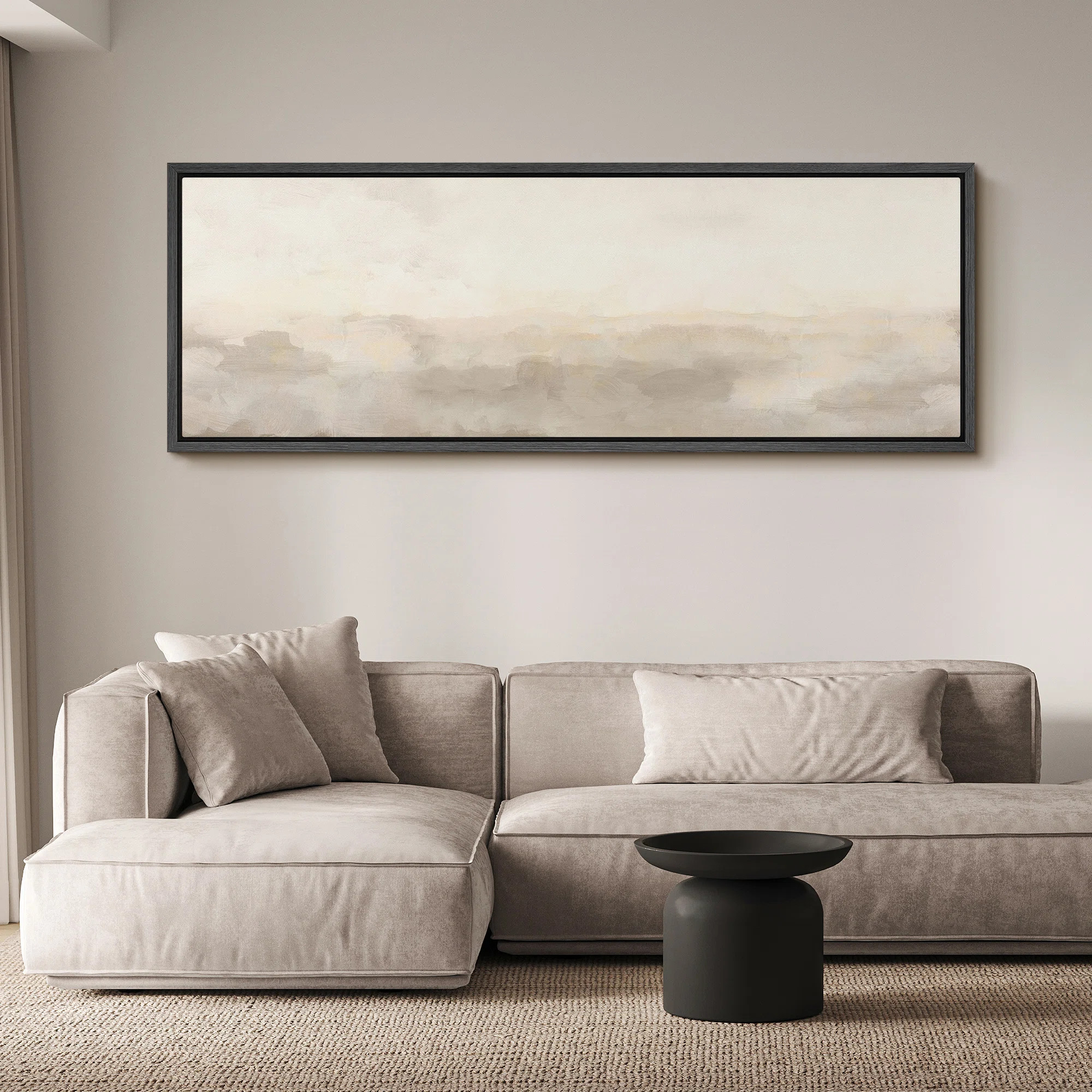 Minimal Landscape Muted Abstract Minimalist Neutral Décor Extra Large Framed Canvas Print Wall A... | Wayfair North America