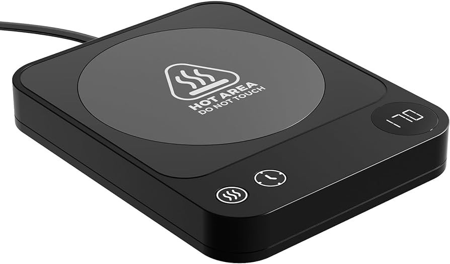 Mug Warmer, Coffee Warmer with 3 Temperature Settings, Auto Shut On/Off Coffee Mug Warmer, Coffee Cup Warmer with 2-12H Timer, Coffee Warmer for Desk/Home/Office, Cup Warmer for Milk/Coffee/Tea, Black | Amazon (US)