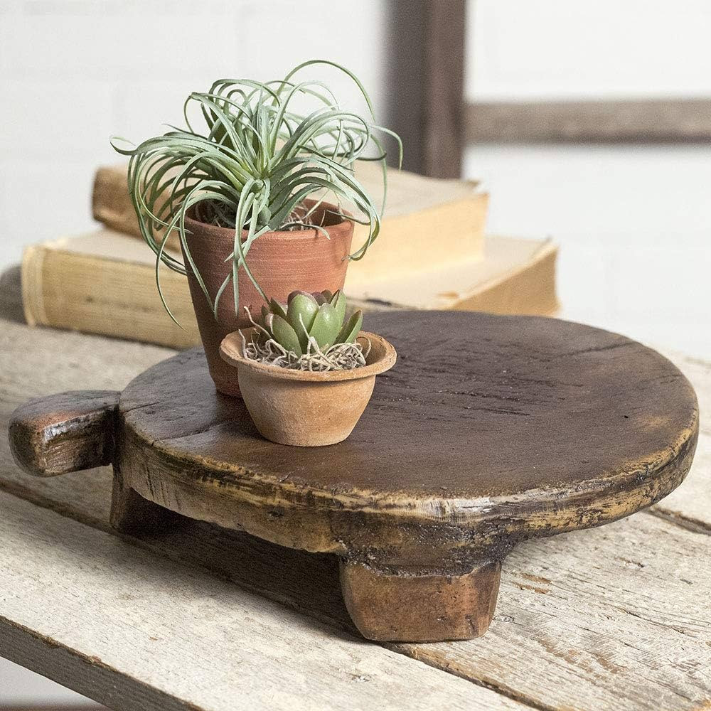 CTW Home Collection Primitive Round Breadboard, 12"W x 10"D x 3"T, Brown, Resin | Amazon (US)