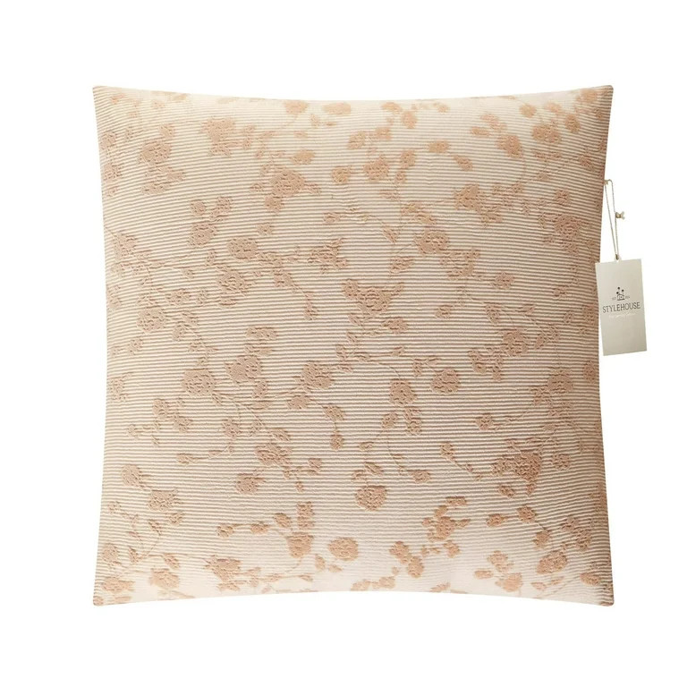 Home Decor Collection Style House Burnout Chenille Natural Decorative Pillow for Adults, 20" x 20... | Walmart (US)