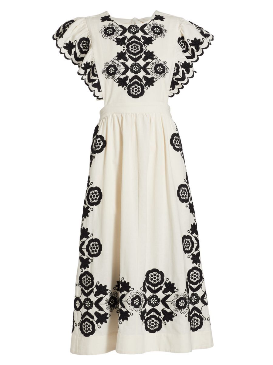 Manuela Embroidered Midi-Dress | Saks Fifth Avenue