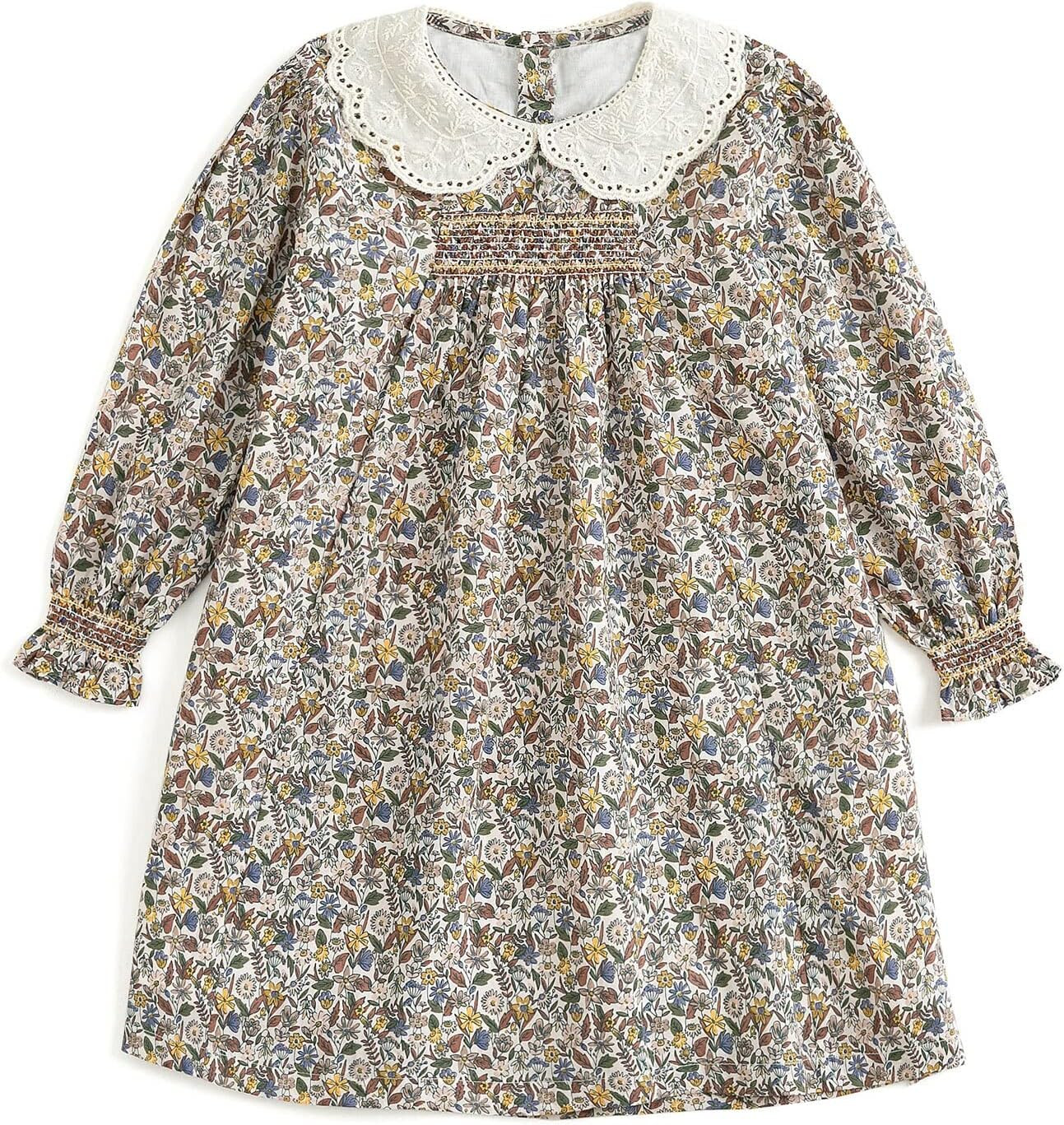 Curipeer Toddler Girls Smocked Dress,Long Sleeve | Amazon (US)