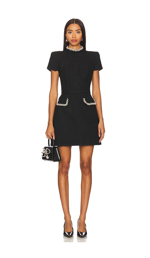 Nadine Merabi High Neck Mini Dress in Black. - size 6/SM | Revolve Clothing (Global)