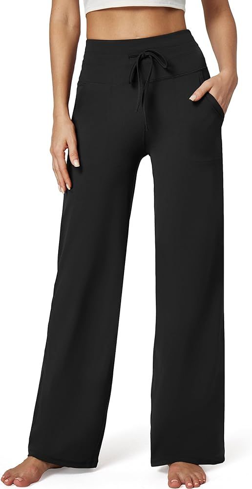 IUGA Wide Leg Yoga Pants for Women Sweatpants with Pockets Yoga Pants Flare Lounge Pants Loose Hi... | Amazon (US)