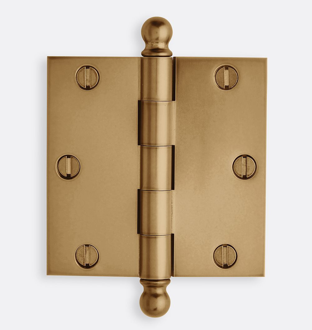 3-1/2"" Ball-Tip Door Hinge, Heritage Brass | Rejuvenation