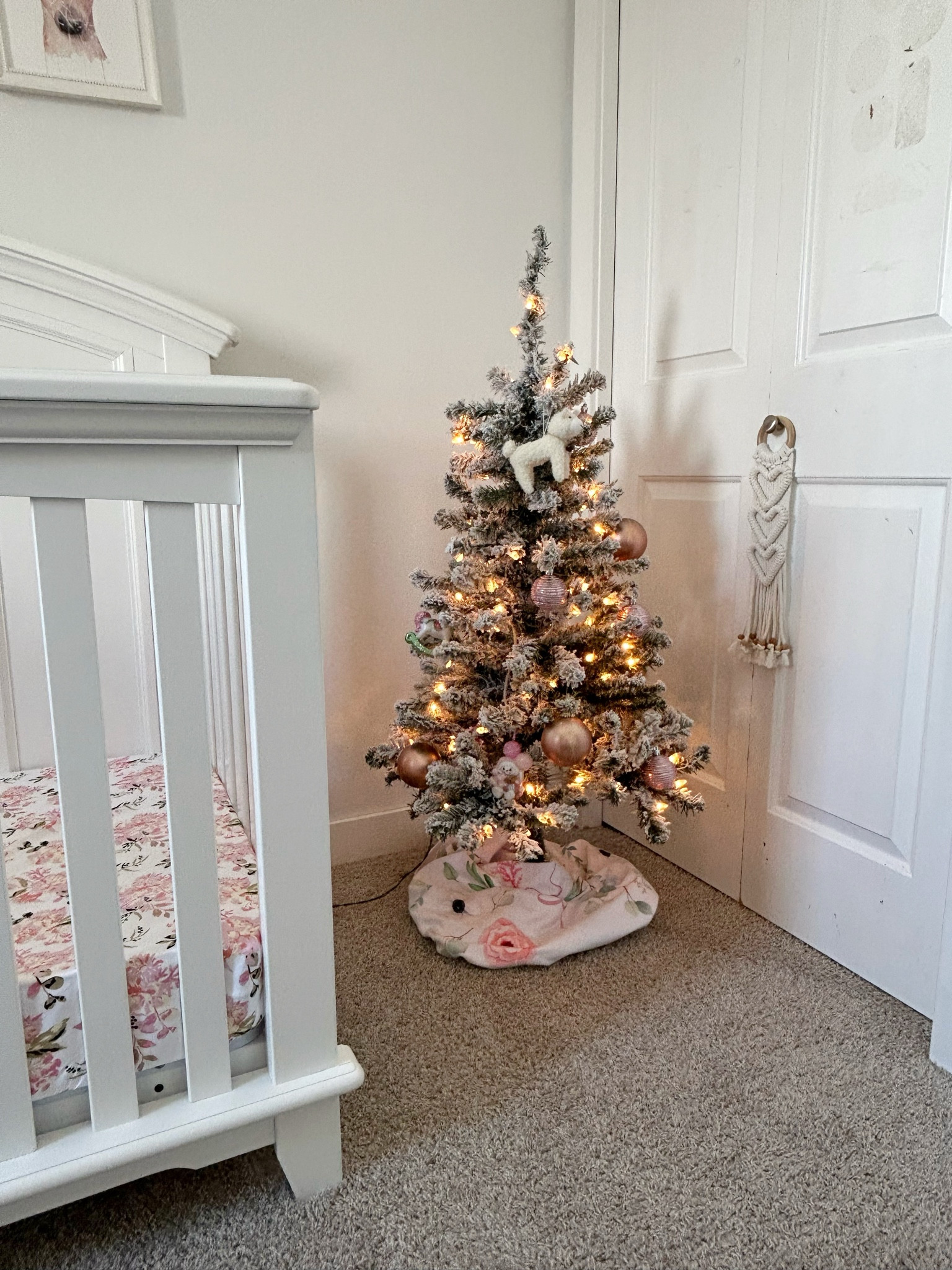 Everleigh’s tree in her nursery. 

Flocked tree
Walmart Canada 
Nursery decor
Crib sheet
Crib mattress
Toddler mattress 
Amazon home 
Amazon Canada 

#LTKcanada #LTKbaby #LTKcasa