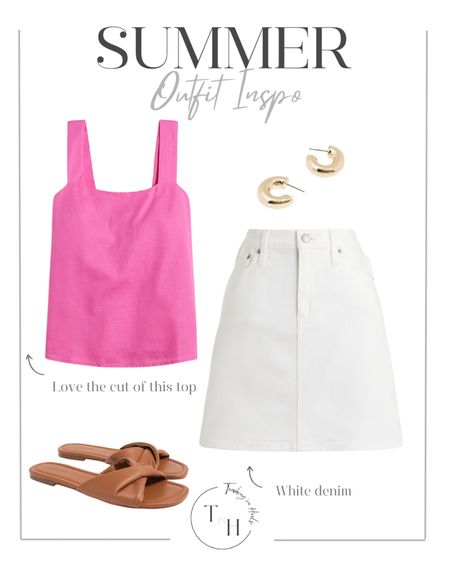 Square neck tank top  white denim skirt  twisted slide sandals  gold hoops  summer OOTD  casual summer OOTD   teacher OOTD  teacher style  teacher work style workwear  business casual  business office outfit  teacher ootd  teacherfit  ootd  trendteacher  teacher outfits  teacher 

#LTKStyleTip #LTKSeasonal #LTKSaleAlert