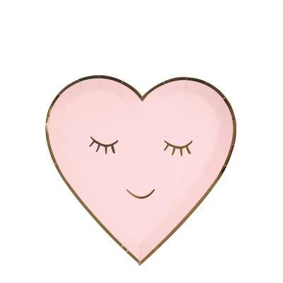 Meri Meri - Blushing Heart Small Plates - Disposable Dinnerware - 8ct | Target