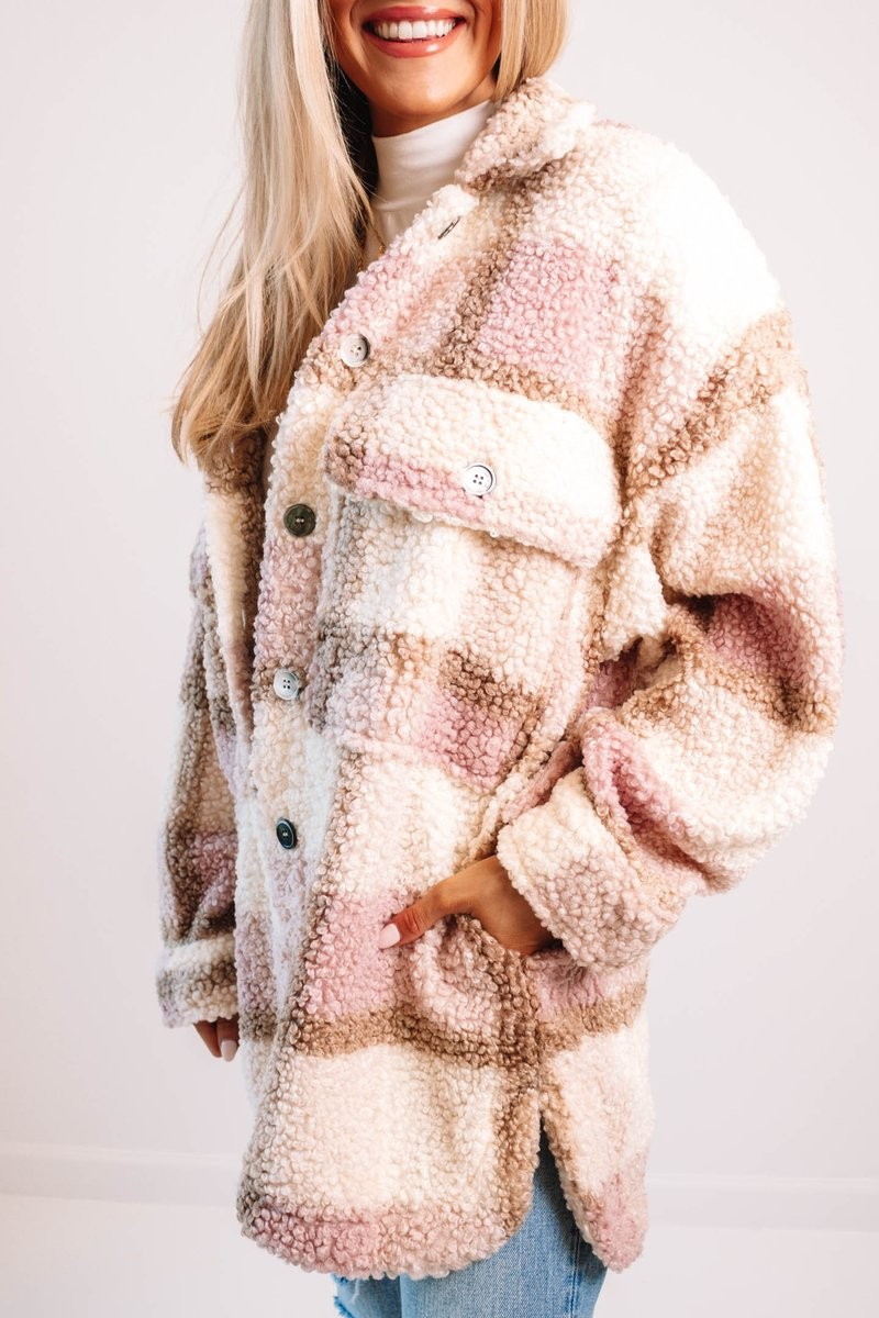 Sweet Embrace Jacket - Mauve & Taupe | The Impeccable Pig