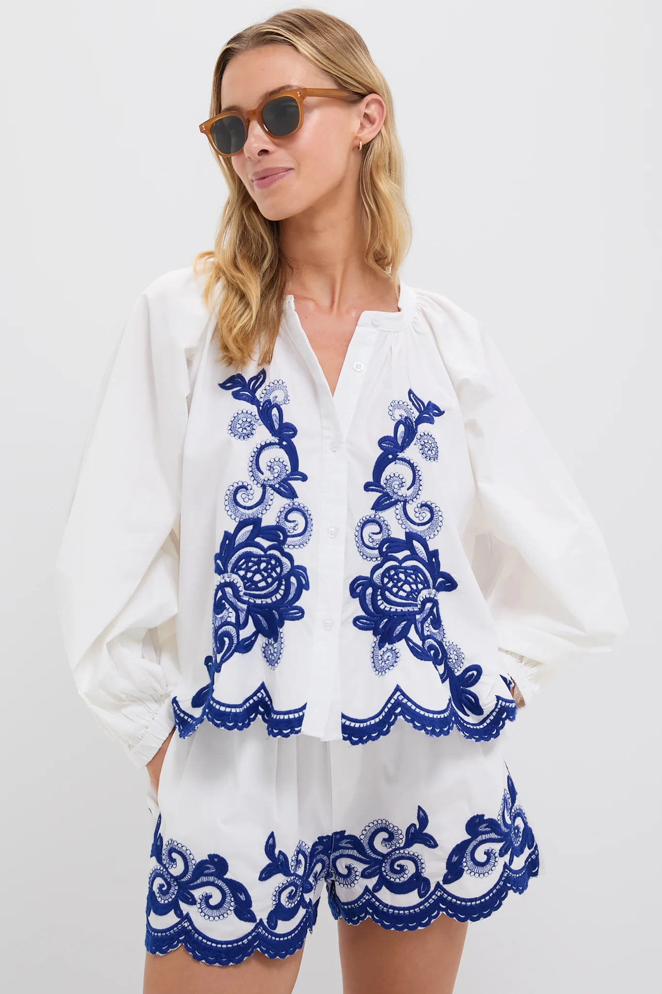 The Navy Detail Minka Shirt | Tuckernuck (US)