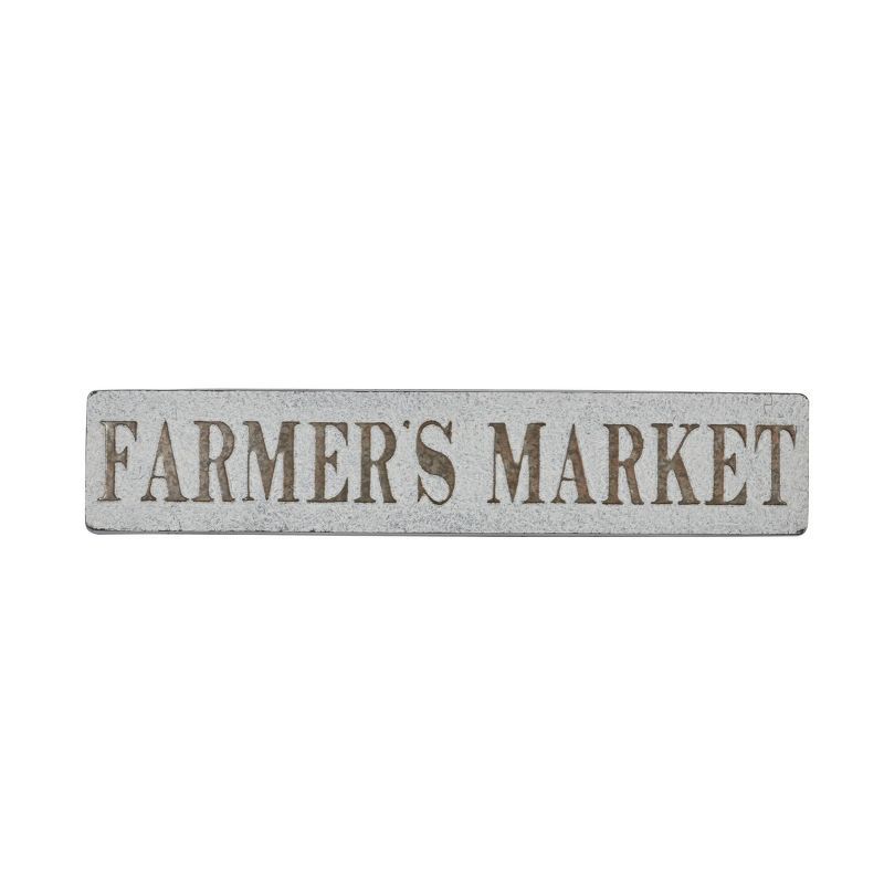 Farmhouse Metal Sign Wall decor Beige - Olivia & May | Target