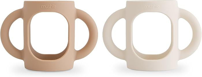mushie Silicone Baby Bottle Handles 2-Pack | Narrow Bottle Compatible for 3 Months+ (Natural/Shif... | Amazon (US)