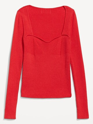 Fitted Rib-Knit Sweater for Women | Old Navy (US)