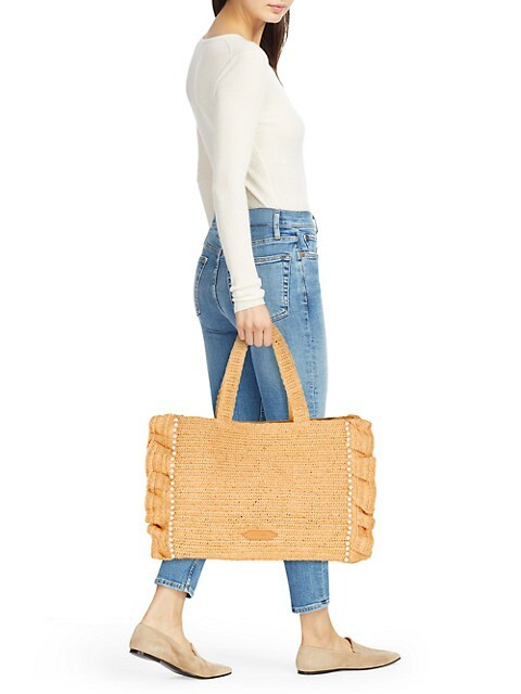 The Large Sogno Pearl Raffia Tote | Saks Fifth Avenue