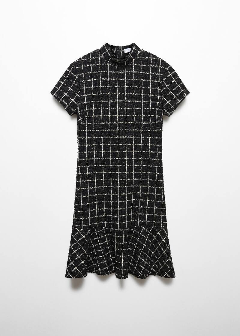 Tweed dress with ruffle hem  -  Women | Mango USA | MANGO (US)