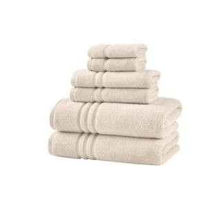 Turkish Cotton Ultra Soft Almond Biscotti Ivory 6-Piece Bath Towel Set | The Home Depot
