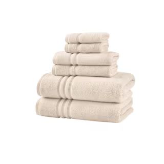 Turkish Cotton Ultra Soft Almond Biscotti Ivory 6-Piece Bath Towel Set | The Home Depot