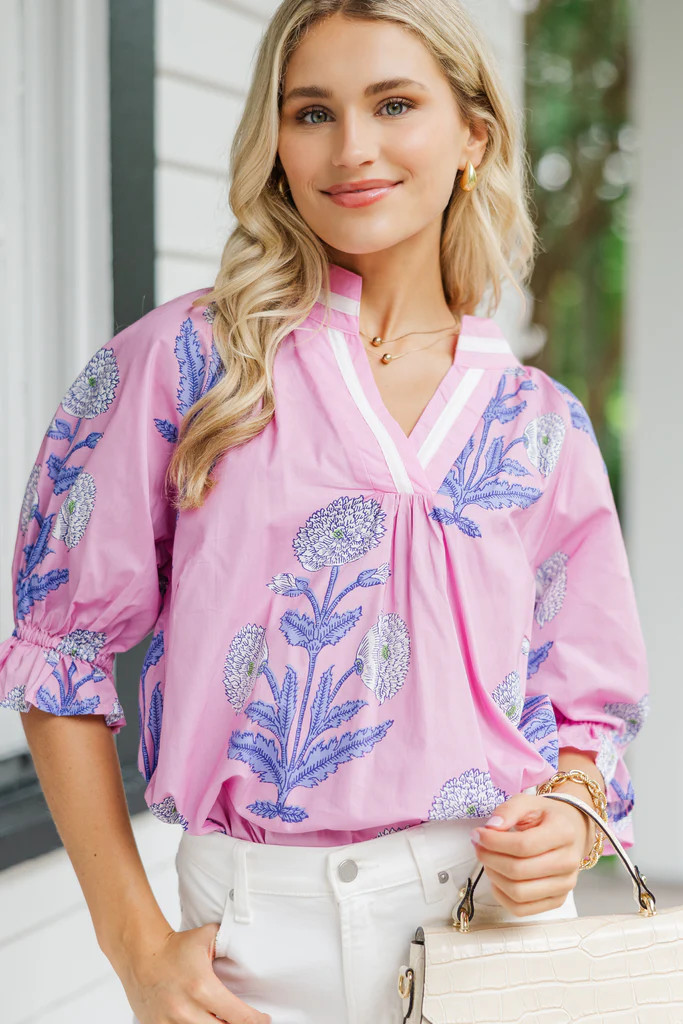 All Spruced Up Cream Floral Blouse | The Mint Julep Boutique