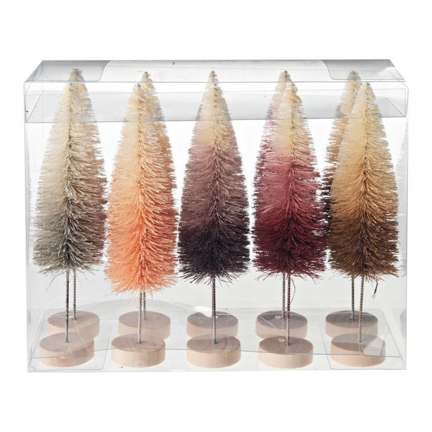 Holiday Time Christmas Village Ombre Tree Set, 6", 8 Count - Walmart.com | Walmart (US)