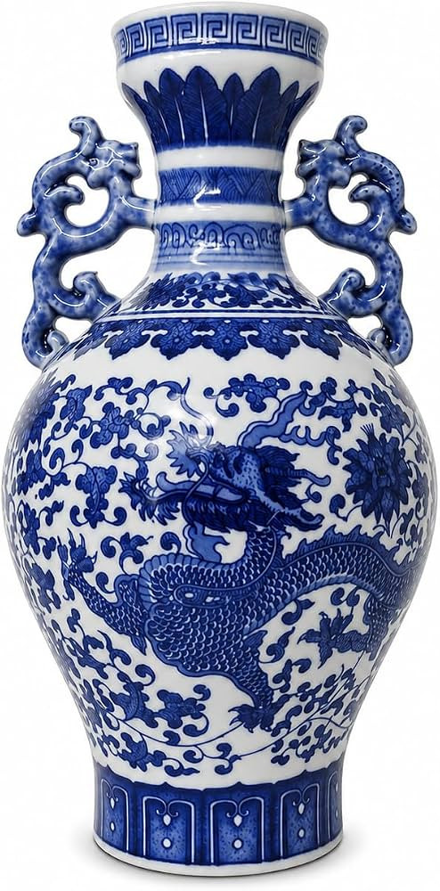 Classic Blue and White Dragon Porcelain Vase, Jingdezhen, China (Blue Dragon) | Amazon (US)