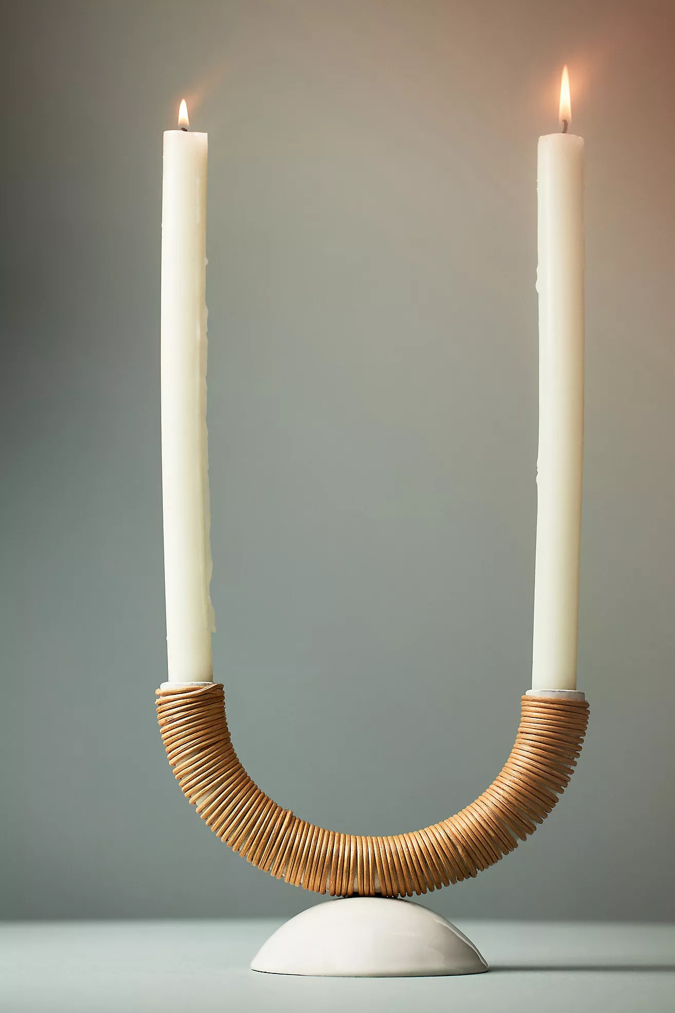 Kaia Dual Rattan Candleholder | Anthropologie (US)