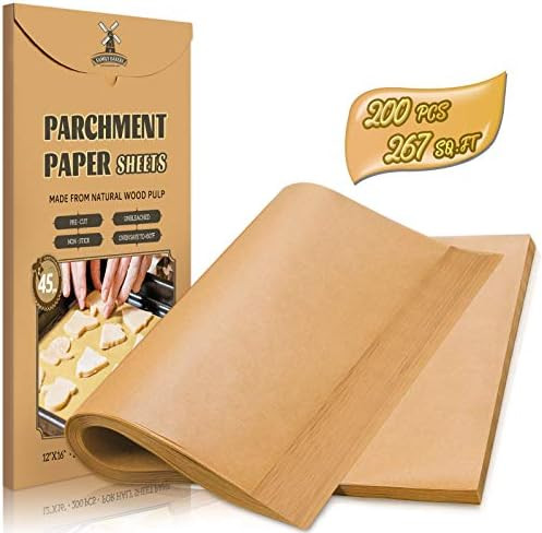 200 Pcs Parchment Paper Sheets, 12 x 16 Inch, Precut Non-Stick Parchment Sheets for Baking, Cooki... | Amazon (US)