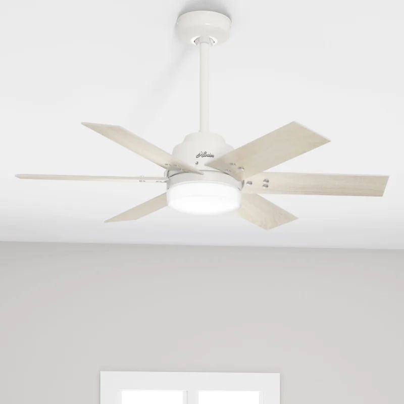 44" Pacer 6 - Blade Ceiling Fan with Remote Control and Light Kit Included | Wayfair North America